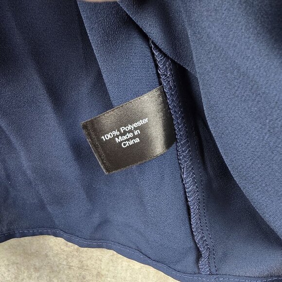 Lane Bryant Womens Sleeveless Navy Blue Lace Trim Tiered Blouse Size 28 NWT - Picture 5 of 8